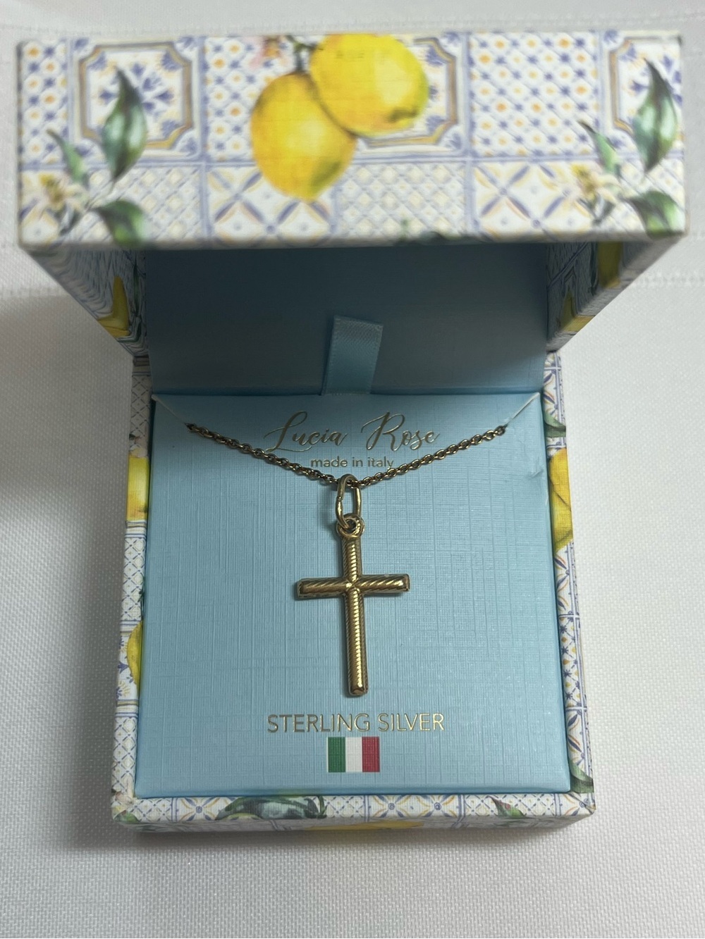 New Sterling Silver Lucia Rose cross necklace
925 stamped